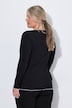 Ribbestrikket skjorte, slim fit, farget bølget kant, lange ermer