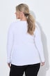 Ribbestrikket skjorte, slim fit, farget bølget kant, lange ermer