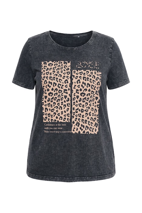 Tričko, pohodlný střih, leopardí motiv, vintage vzhled