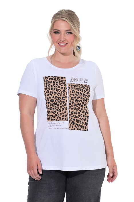 Tričko, pohodlný střih, leopardí motiv, vintage vzhled