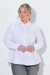 Chemise en popeline, coupe évasée, effet évasé volanté, manches longues