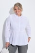 Chemise en popeline, coupe évasée, effet évasé volanté, manches longues