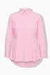 Popeline blouse, A-lijn,schootje, lange mouwen