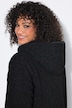 Longjacke, Teddyfleece, Kapuze, Langarm, hinten länger