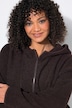 Longjacke, Teddyfleece, Kapuze, Langarm, hinten länger