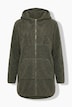 Longjacke, Teddyfleece, Kapuze, Langarm, hinten länger