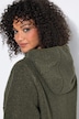 Longjacke, Teddyfleece, Kapuze, Langarm, hinten länger