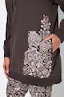 Sweat-shirt oversize, motif à fleurs, capuche et manches longues
