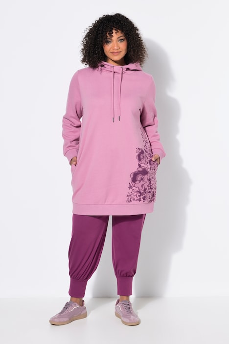 Hoodie, Blüte, Oversized, Kapuze, Langarm