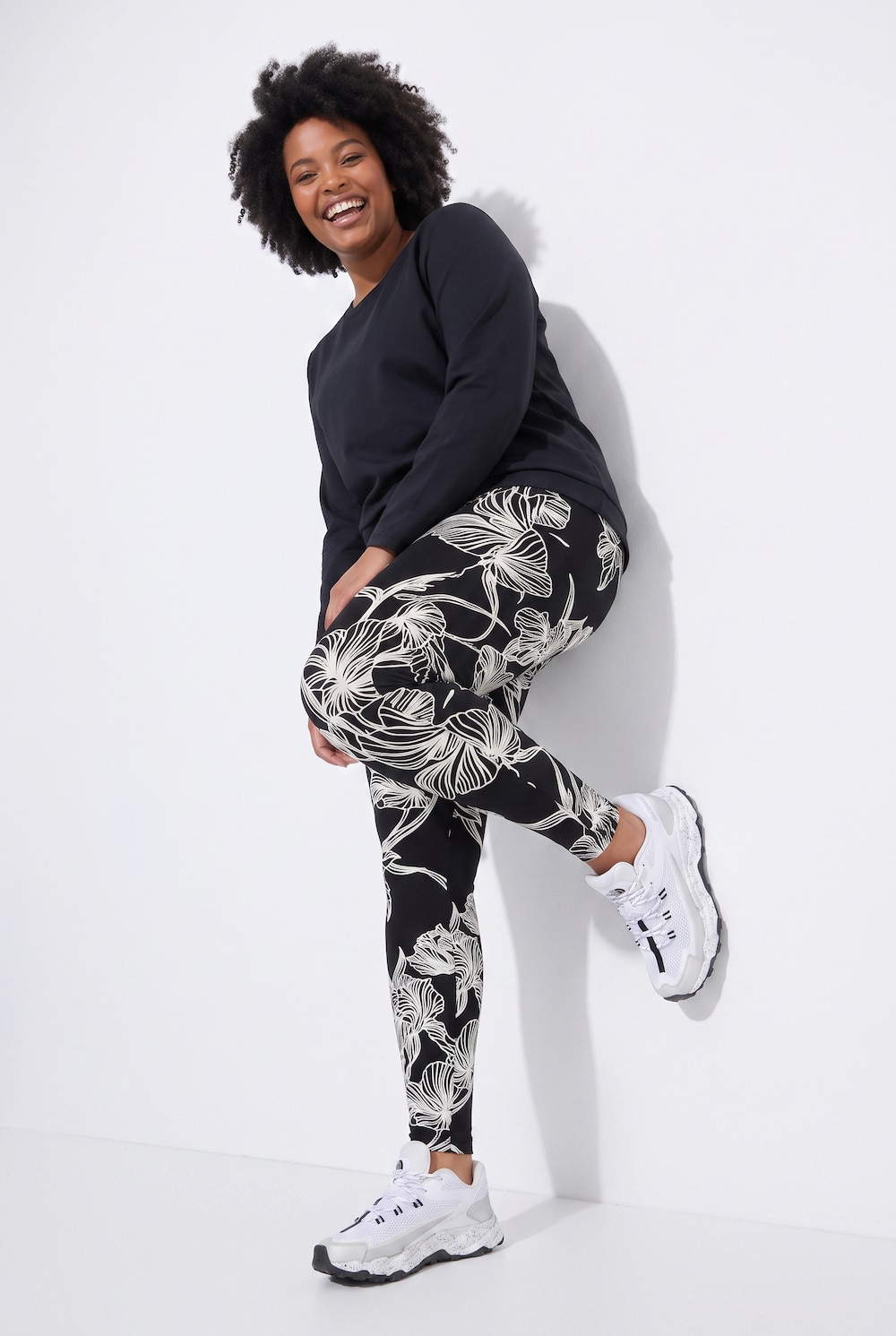 Leggings, Blüten, Slim, Elastikbund