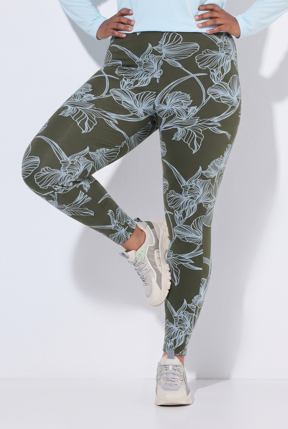 Leggings, Blüten, Slim, Elastikbund