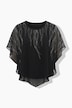Chiffon-Bluse, doppellagig, Rundhals, 3/4-Arm
