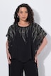 Chiffon-Bluse, doppellagig, Rundhals, 3/4-Arm