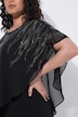 Chiffon-Bluse, doppellagig, Rundhals, 3/4-Arm