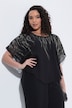 Chiffon-Bluse, doppellagig, Rundhals, 3/4-Arm