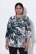 Shirt, Ziersteine, U-Boot-Ausschnitt, 3/4-Arm, Pima Cotton