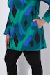 Longshirt, gemustert, A-Linie, Stehkragen, Langarm