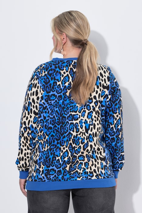 Sweatshirt, Komfort Fit, Leo-Muster, Farbeffekte