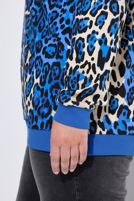 Sweatshirt, Komfort Fit, Leo-Muster, Farbeffekte
