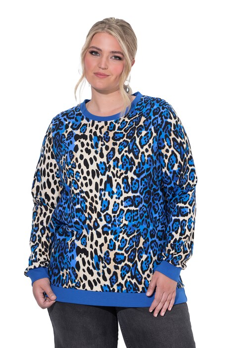 Mikina, pohodlný střih, leopardí vzor, barevné efekty