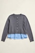 Strickjacke, Classic Fit, Websaum in Farbe, Biobaumwolle