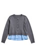 Strickjacke, Classic Fit, Websaum in Farbe, Biobaumwolle