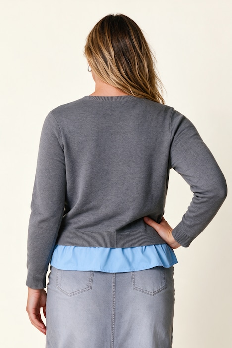Strickjacke, Classic Fit, Websaum in Farbe, Biobaumwolle