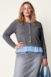Strickjacke, Classic Fit, Websaum in Farbe, Biobaumwolle