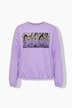 Sweatshirt, Boxy Fit, Animal-Motiv, Saum-Tunnel