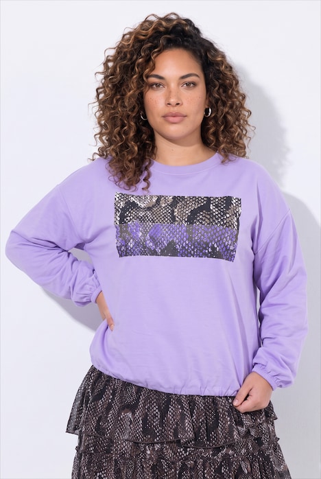 Sweatshirt, Boxy Fit, Animal-Motiv, Saum-Tunnel