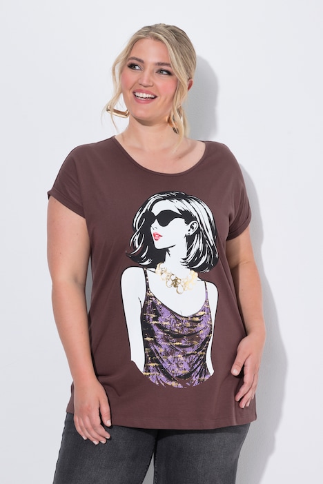 T-shirt, comfort fit, kvinnomotiv, halvlång ärm