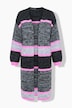 Long-Strickjacke, Ringel, ohne Verschluss, Langarm
