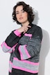 Long-Strickjacke, Ringel, ohne Verschluss, Langarm