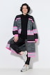 Long-Strickjacke, Ringel, ohne Verschluss, Langarm