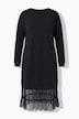 Midi-Sweatkleid, oversized, Mesh-Volants am Saum