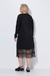 Midi-Sweatkleid, oversized, Mesh-Volants am Saum