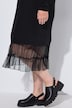 Midi-Sweatkleid, oversized, Mesh-Volants am Saum