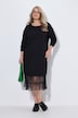 Midi-Sweatkleid, oversized, Mesh-Volants am Saum