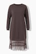 Midi-Sweatkleid, oversized, Mesh-Volants am Saum