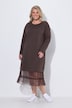 Midi-Sweatkleid, oversized, Mesh-Volants am Saum