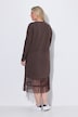 Midi-Sweatkleid, oversized, Mesh-Volants am Saum