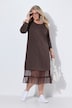 Midi-Sweatkleid, oversized, Mesh-Volants am Saum