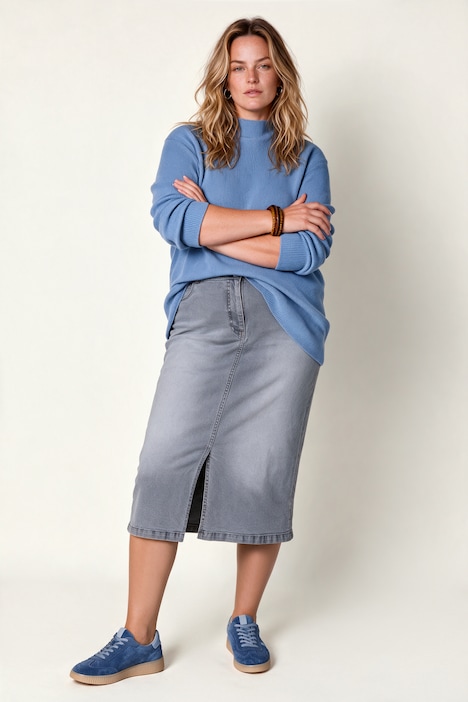 Jeansrock, Grey Denim, Komfortbund, 5-Pocket, Biobaumwolle