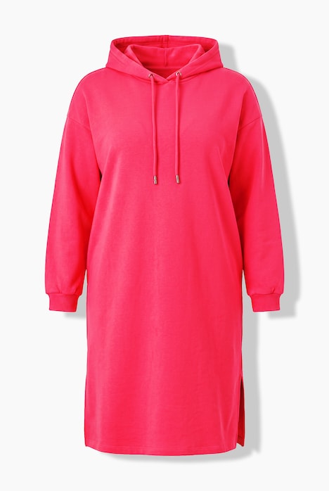 Midi-Sweatkleid, oversized, Kapuze, Seitenschlitze