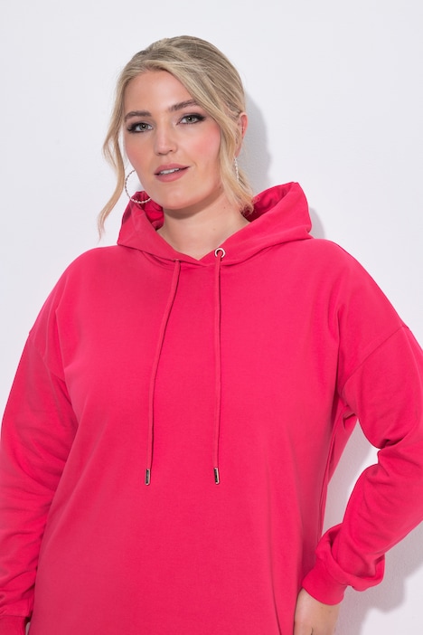 Midi-Sweatkleid, oversized, Kapuze, Seitenschlitze