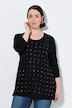 T-shirt avec rivets fantaisie, décolleté rond et manches 3/4, coupe évasée