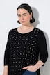 T-shirt avec rivets fantaisie, décolleté rond et manches 3/4, coupe évasée