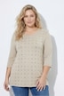 Shirt, Ziernieten, A-Linie, Rundhals, 3/4-Arm