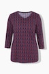 T-Shirt, bedruckt, V-Ausschnitt, 3/4-Arm