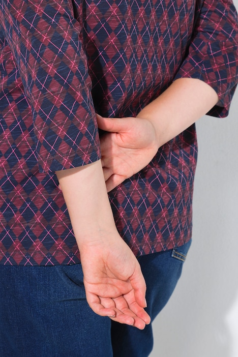 T-Shirt, bedruckt, V-Ausschnitt, 3/4-Arm